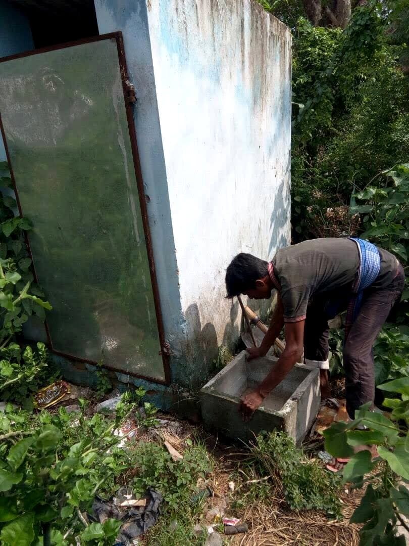 Household sanitation construction supervised by IIES field staff
